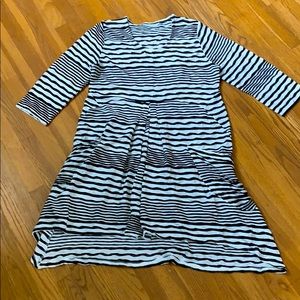 Lulu-B high/low black & white stripe dress